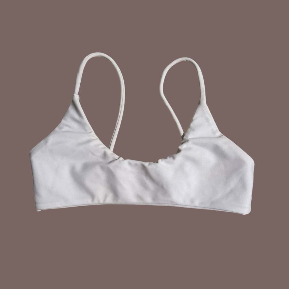 MIKOH Swimwear White Scoop Neck Bikini Top XS